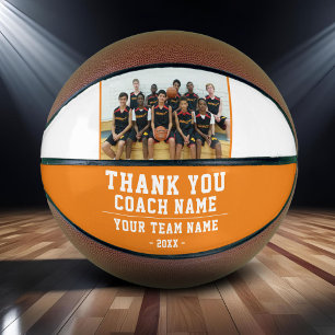 Danke Trainer Orange Team Name und Foto Basketball