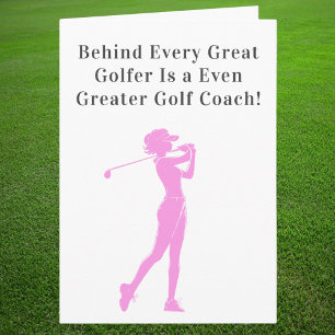 Danke Trainer Sportliche Golferin Frau Karte