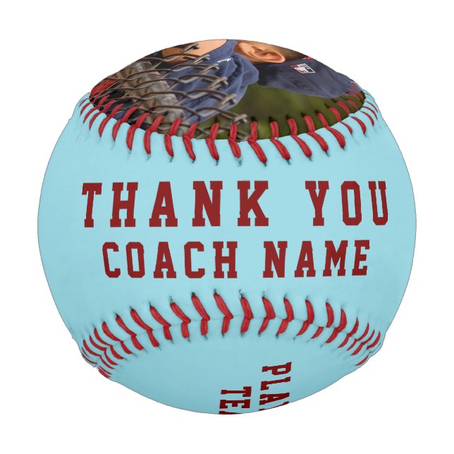 Danke Trainer Team Name Nummer Foto Baseball (Rückseite)