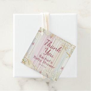 Danke Tropical Beach Seashell Baby Dusche Geschenkanhänger