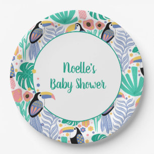 Danke Tropical Toucan Bird Baby Dusche Pappteller