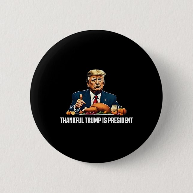 Danke Trump ist Präsident Erntedank Button (Vorderseite)