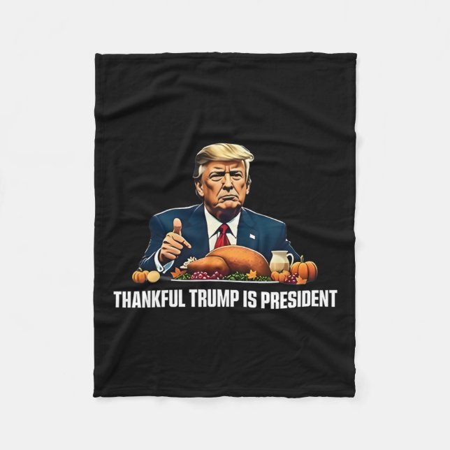 Danke Trump ist Präsident Erntedank Fleecedecke (Vorderseite)