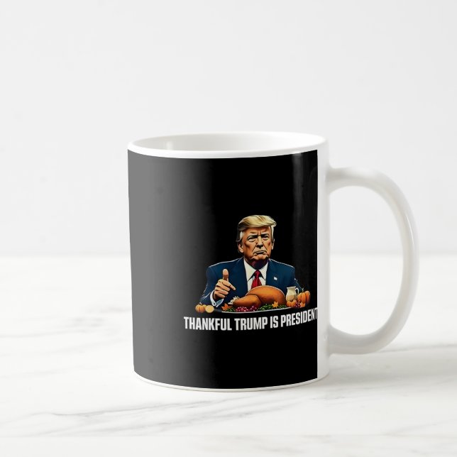 Danke Trump ist Präsident Erntedank Kaffeetasse (Rechts)
