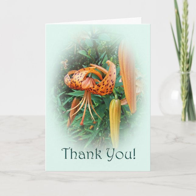 Danke, Turks Cap Lily Wildblume Dankeskarte (Vorderseite)