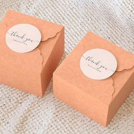 Danke Typografie elegant schick rot Rosa Runder Aufkleber