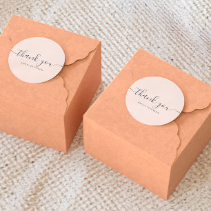 Danke Typografie elegant schick rot Rosa Runder Aufkleber