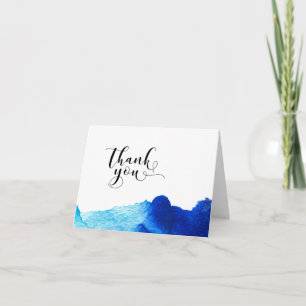 Danke Typografie Hochzeit Blau Aquarell 2