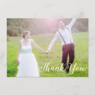 DANKE Typography-Foto-Hochzeitskarte weiß