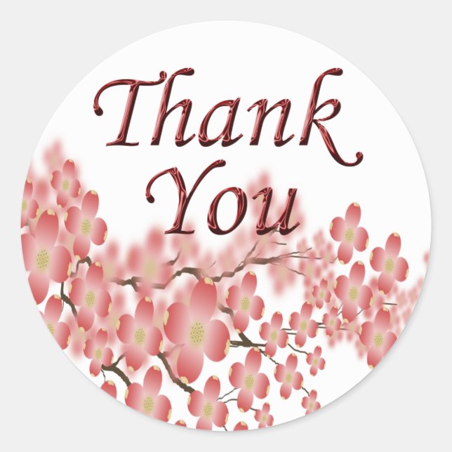Danke Umschlag Aufkleber Dogwood Design (Vorderseite)