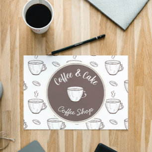 Danke und Logokarte für kleines Café Begleitkarte