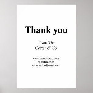 Danke Unternehmen Name von Website Social Emails Poster