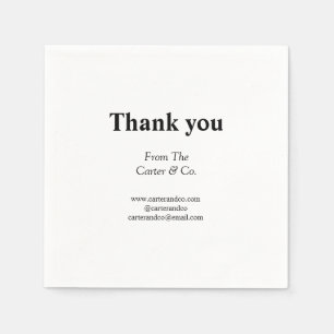 Danke Unternehmen Name von Website Social Emails Serviette