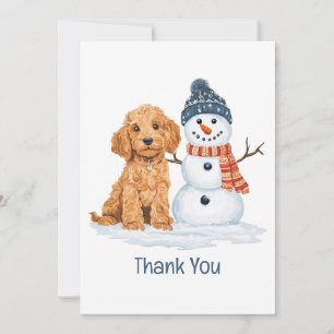 Danke Urlaub Winter Goldendoodle Hund Schneemann
