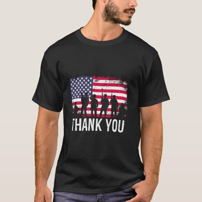 Danke US-Flagge T-Shirt (Vorderseite)