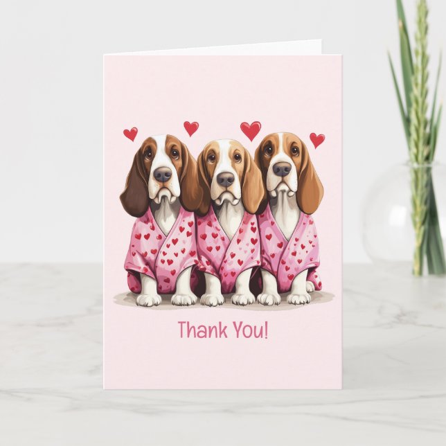 Danke Valentinstag Basset Hound Hunde (Vorderseite)