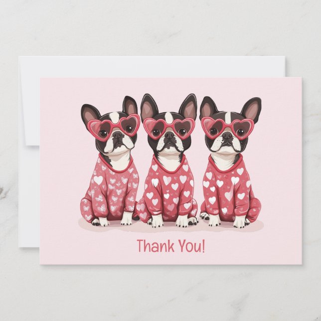 Danke Valentinstag Boston Terrier Dogs (Vorderseite)