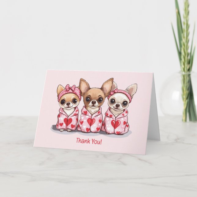 Danke Valentinstag Chihuahua Dogs (Vorderseite)