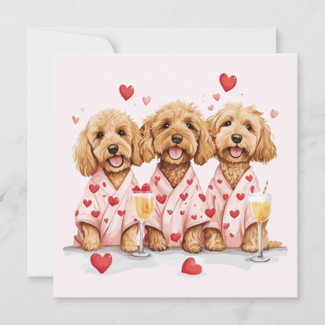 Danke Valentinstag Goldendoodle Hunde (Vorderseite)