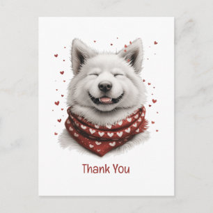 Danke Valentinstag Samojede Hund Postkarte