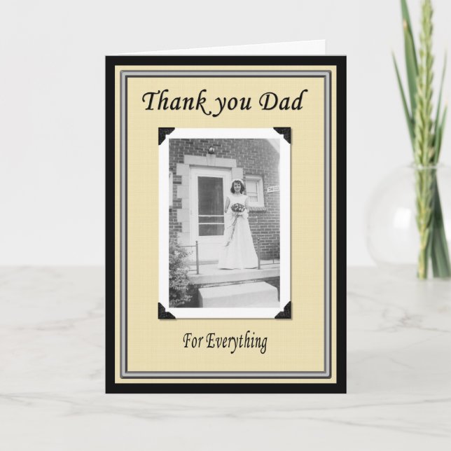 Danke, Vater nach Hochzeit Dankeskarte (Vorderseite)