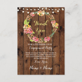 Danke, Verlobungs-Blumenhochzeits-Holz zu Dankeskarte