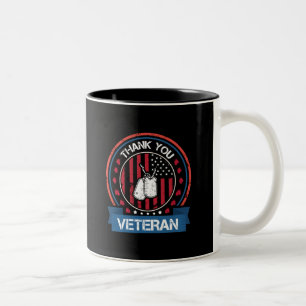 Danke Veteran Patriotische Militärtribut Zweifarbige Tasse