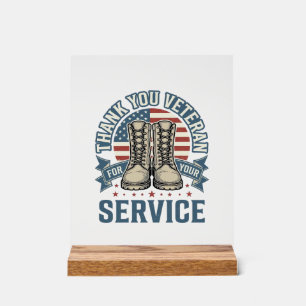 Danke Veteran Patriotische Stiefel Service Shirt_1 Acrylschild