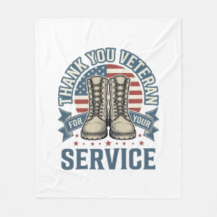 Danke Veteran Patriotische Stiefel Service Shirt_1 Fleecedecke