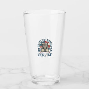 Danke Veteran Patriotische Stiefel Service Shirt_1 Glas