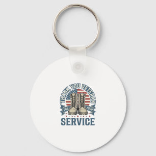 Danke Veteran Patriotische Stiefel Service Shirt_1 Schlüsselanhänger