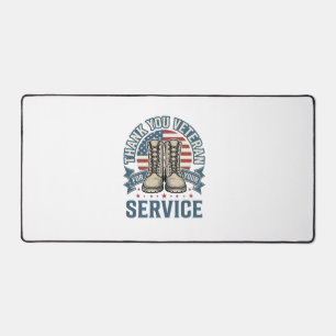 Danke Veteran Patriotische Stiefel Service Shirt_1 Schreibtischunterlage