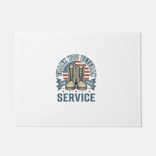 Danke Veteran Patriotisches Stiefel Service Shirt_ Fußmatte