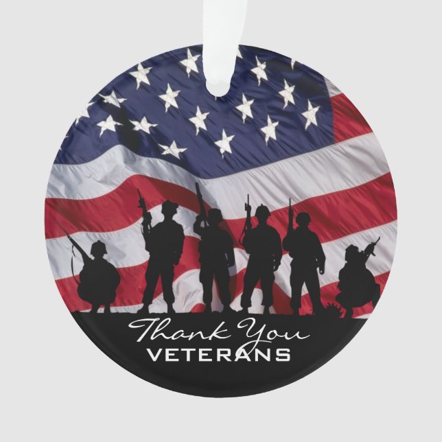 Danke Veterane - Soldat-Silhouette Ornament (Vorderseite)