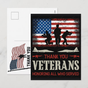 Danke Veteranen Amerikanische Flagge Memorial Day Feiertagspostkarte