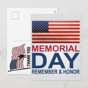 Danke Veteranen Amerikanische Flagge Memorial Day Feiertagspostkarte