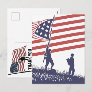 Danke Veteranen Amerikanische Flagge Memorial Day Feiertagspostkarte