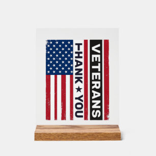 Danke Veteranen Distressed Flagge Vektor Design_1 Acrylschild