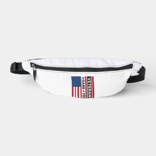 Danke Veteranen Distressed Flagge Vektor Design_1 Bauchtasche