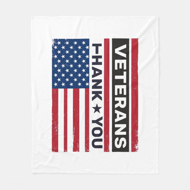 Danke Veteranen Distressed Flagge Vektor Design_1 Fleecedecke (Vorderseite)