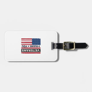 Danke Veteranen Distressed Flagge Vektor Design_1 Gepäckanhänger