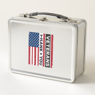 Danke Veteranen Distressed Flagge Vektor Design_1 Metall Brotdose