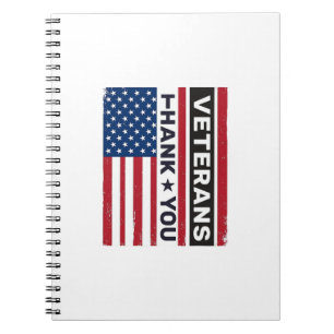 Danke Veteranen Distressed Flagge Vektor Design_1 Notizblock