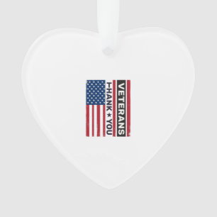 Danke Veteranen Distressed Flagge Vektor Design_1 Ornament
