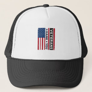 Danke Veteranen Distressed Flagge Vektor Design_1 Truckerkappe