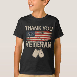 Danke Veteranen Patriotische Amerikanische Flagge T-Shirt