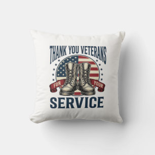 Danke Veteranen Patriotische Stiefel Vintage-Desig Kissen