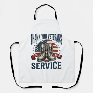 Danke Veteranen Patriotische Stiefel Vintage-Desig Schürze