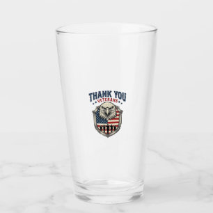 Danke Veteranen Patriotischer Adler Schild Shirt_1 Glas