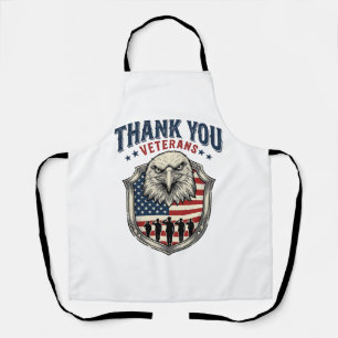 Danke Veteranen Patriotischer Adler Schild Shirt_1 Schürze